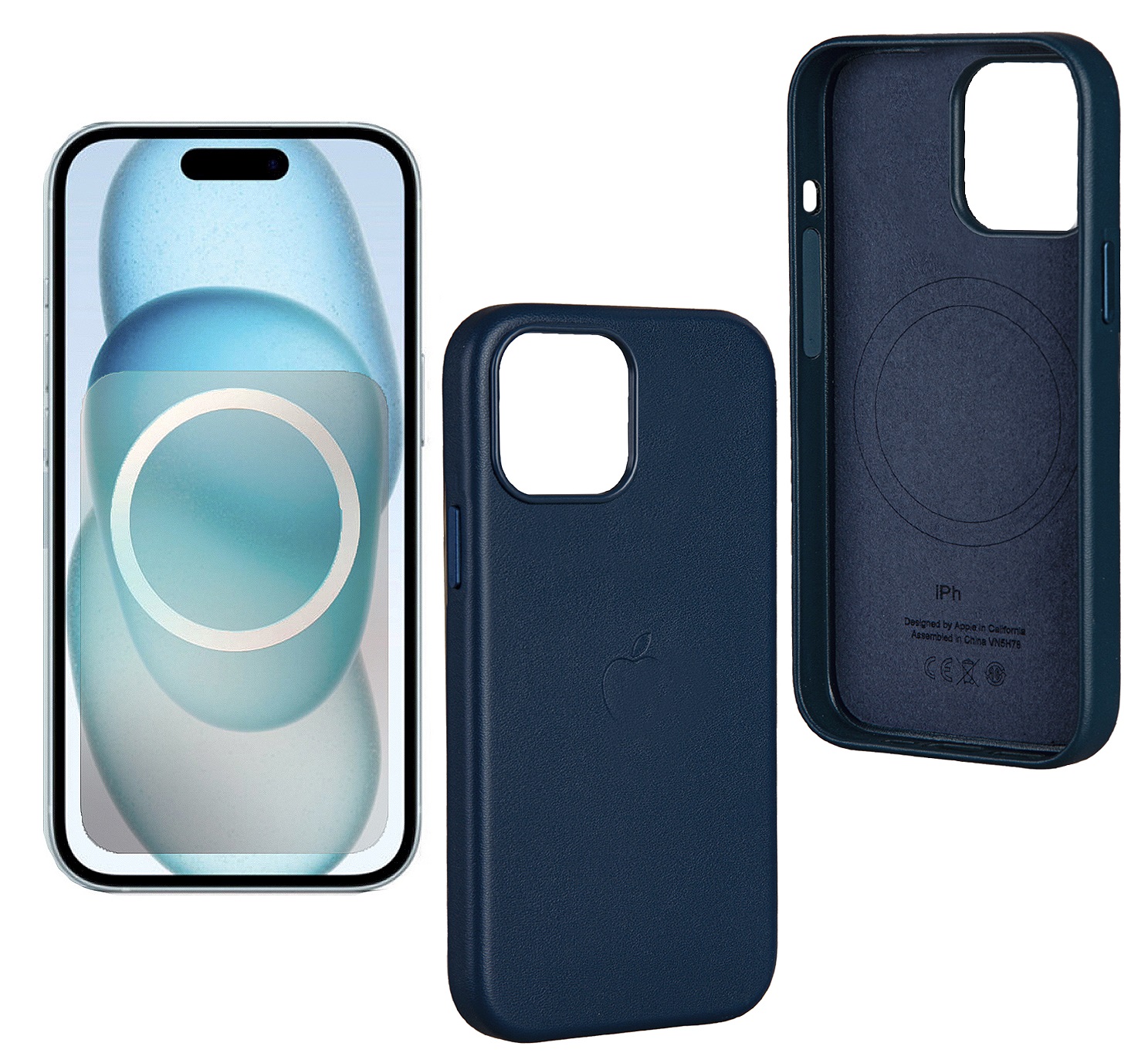 

Чехол для iPhone 15 Pro Max Leather Case c LOGO Blue (IS792661), Синий, Чехол для iPhone 15 Pro Max Leather Case c LOGO Blue (IS792661)