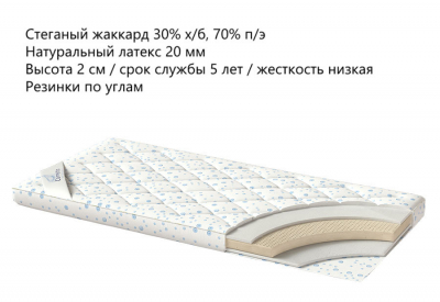 

Наматрасник-топпер Corretto Latex 150х200, Бежевый