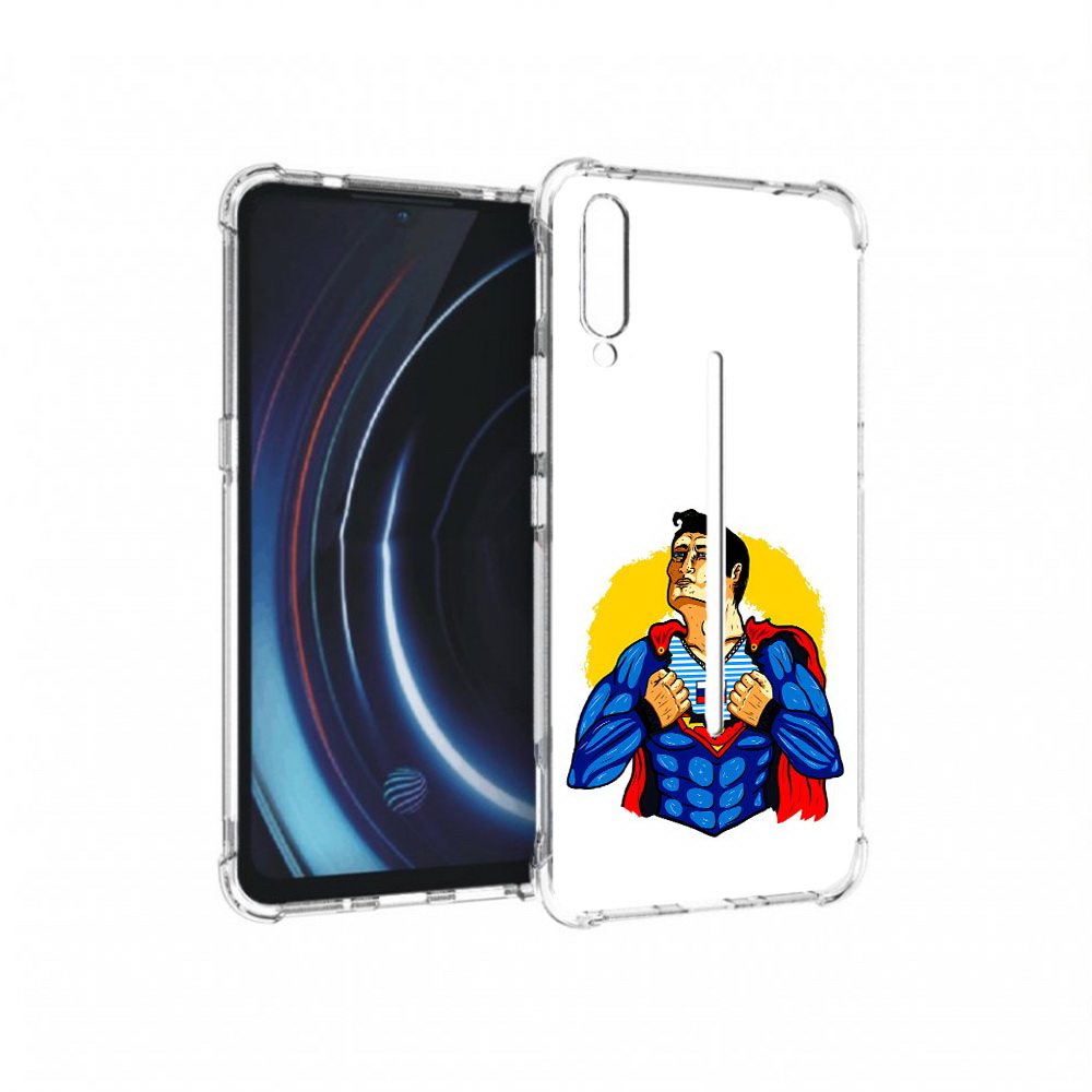 

Чехол MyPads Tocco для Vivo iQOO русский супермен (PT226955.389.591), Прозрачный, Tocco