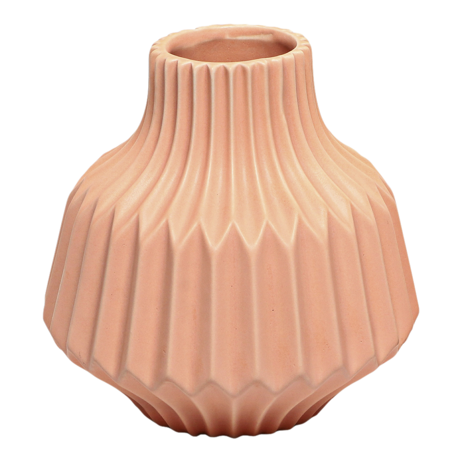 Ваза керамическая S&A Ceramic граненая 15х15х15 см розовая