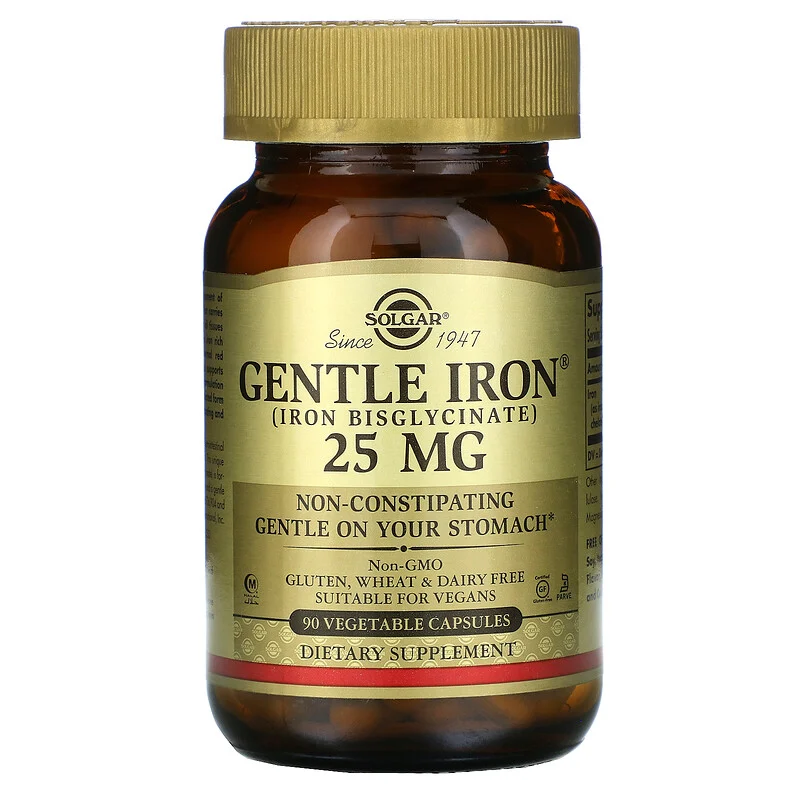 фото Железо solgar gentle iron (iron bisglycinate) 25 мг 90 капсул