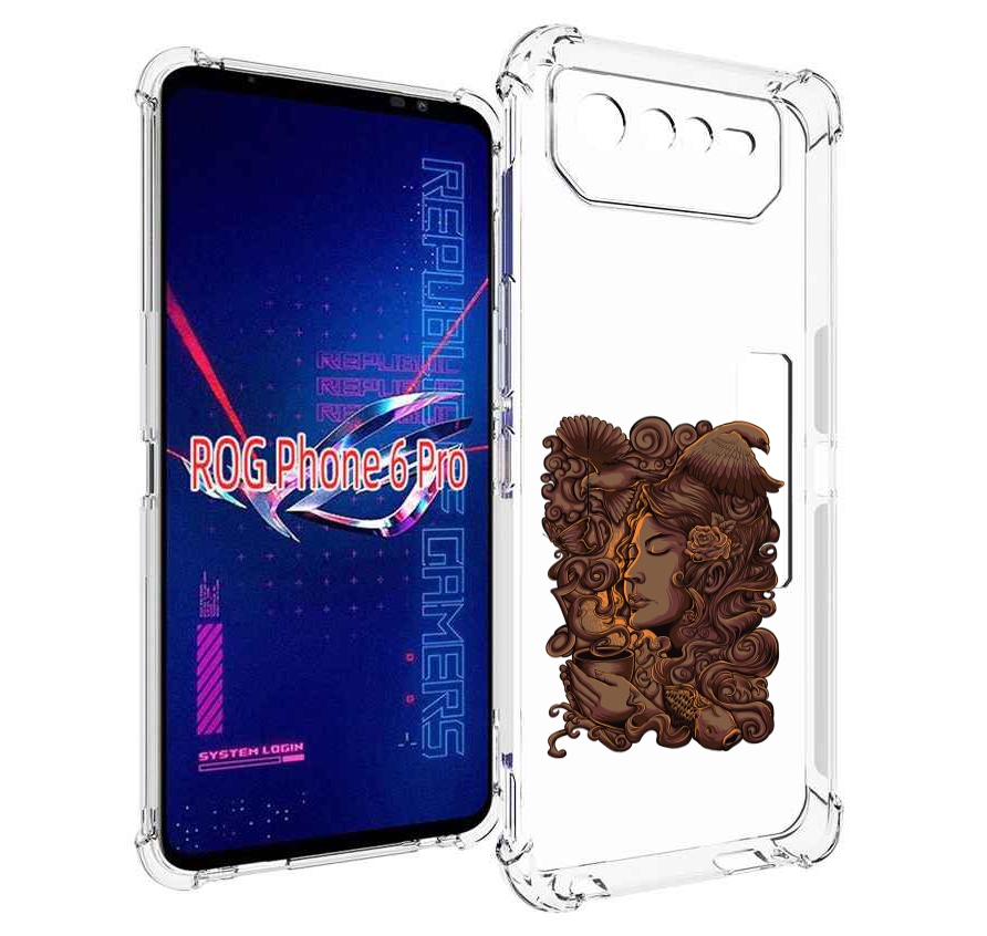 

Чехол MyPads девушка с длинными волосами абстракция для Asus ROG Phone 6 Pro, Прозрачный, Tocco