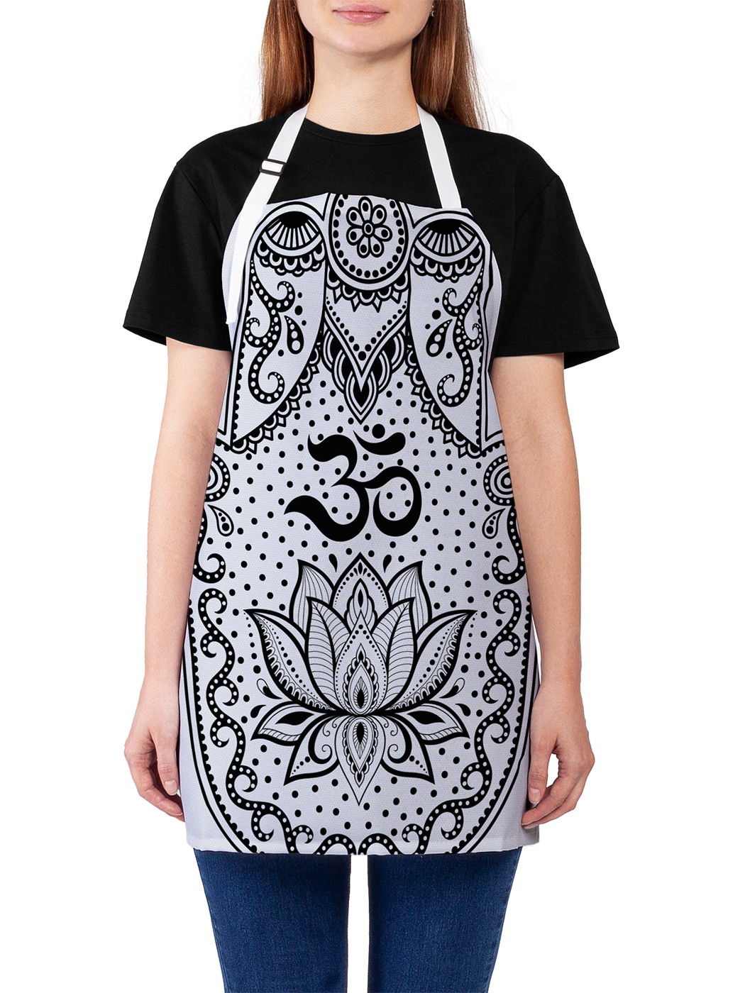 

Фартук женский JoyArty для готовки "Буддийская хамса", универсальный размер