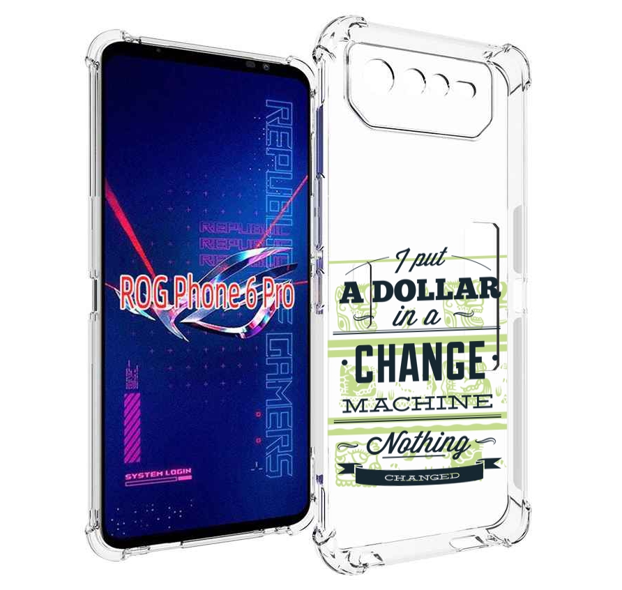 

Чехол MyPads доллар надпись для Asus ROG Phone 6 Pro, Прозрачный, Tocco