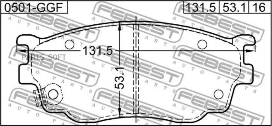 

Тормозные колодки FEBEST передние 0501GGF