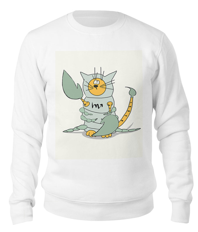 

Свитшот унисекс Printio Кот скорпион белый 2XL, Кот скорпион