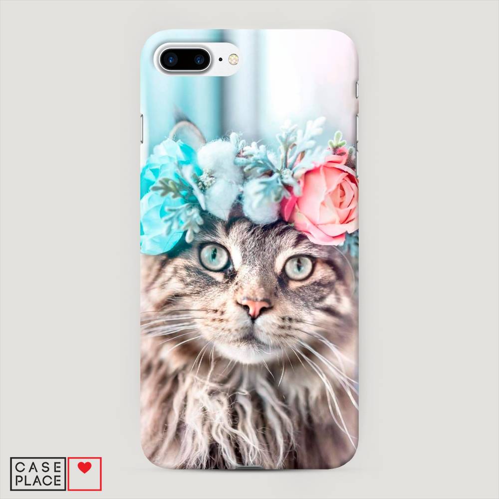 

Пластиковый чехол "Кот в венке" на Apple iPhone 7 Plus, 10720-1