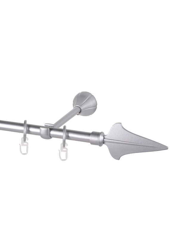 

Карниз для штор однорядный WINDECO HOME 140 см металлический 1 ряд настенный серебристый, Артик Копье 1 ряд