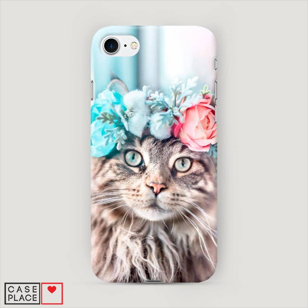 

Пластиковый чехол "Кот в венке" на Apple iPhone SE 2020, 12420-1