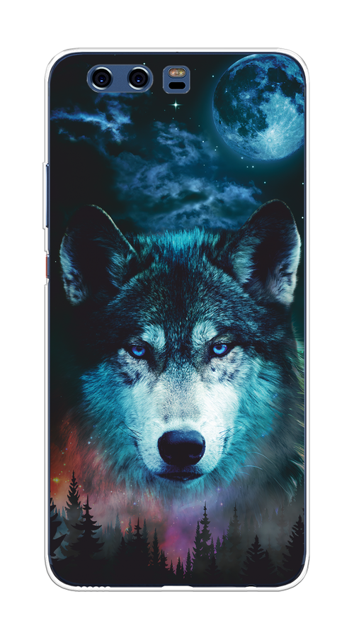 

Чехол на Huawei P10 Plus "Лунный волк", Бирюзовый;розовый;синий, 62350-1