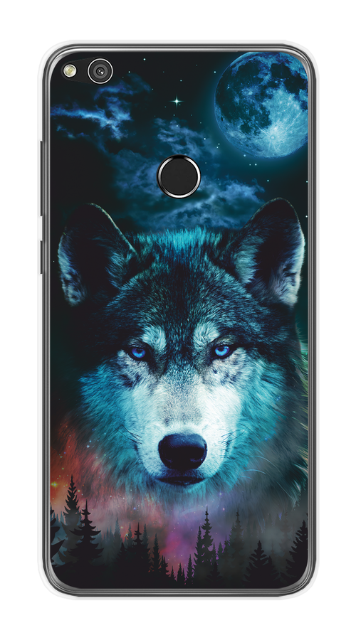 

Чехол на Honor 8 Lite/Huawei P8 Lite "Лунный волк", Бирюзовый;розовый;синий, 63950-1