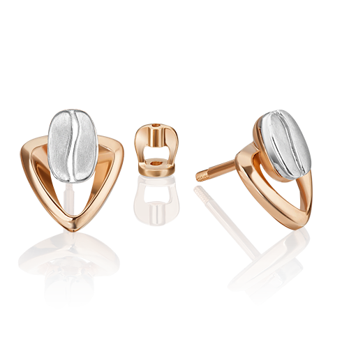 

Серьги-пусеты из комбинированного золота PLATINA jewelry 02-4915-00-000-1111, 02-4915-00-000-1111