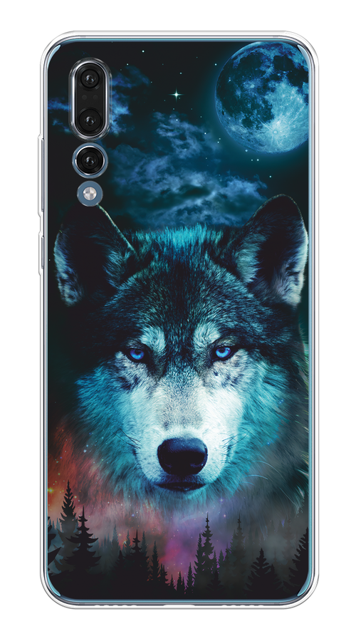 

Чехол на Huawei P20 Pro "Лунный волк", Бирюзовый;розовый;синий, 65050-1