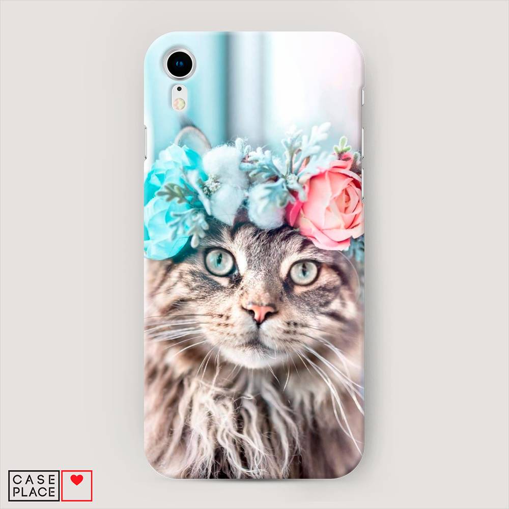 

Пластиковый чехол "Кот в венке" на Apple iPhone XR (10R), 12020-1