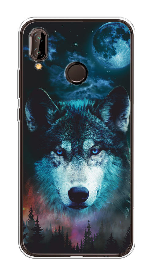 

Чехол на Huawei Nova 3 "Лунный волк", Бирюзовый;розовый;синий, 66150-1