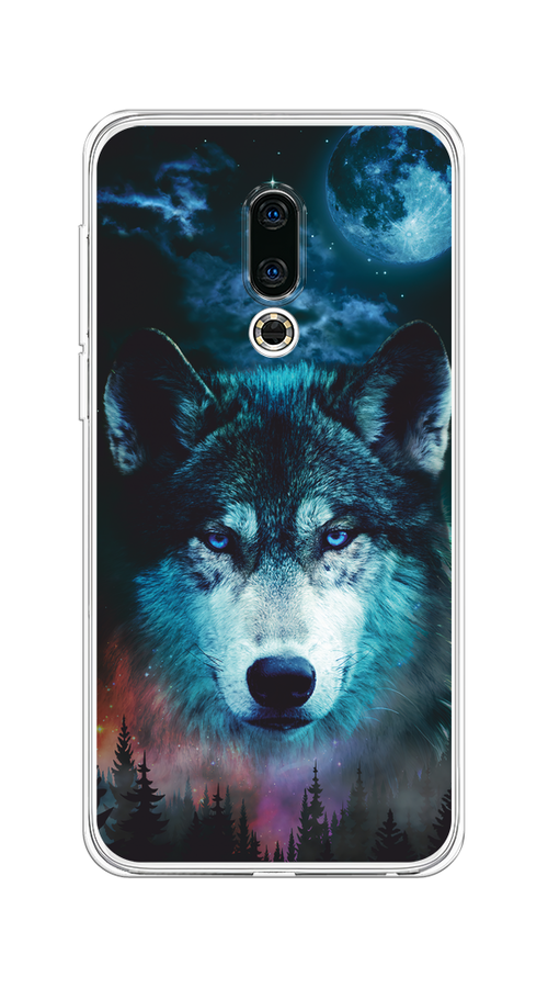 

Чехол на Meizu 16th "Лунный волк", Бирюзовый;розовый;синий, 72750-1
