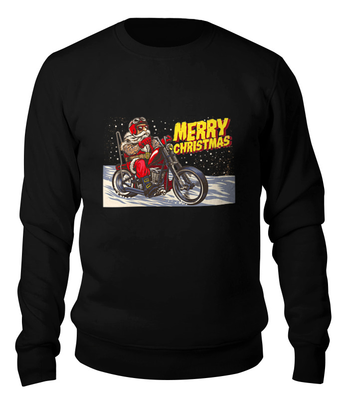 

Свитшот унисекс Printio Santa moto черный 2XL, Santa moto