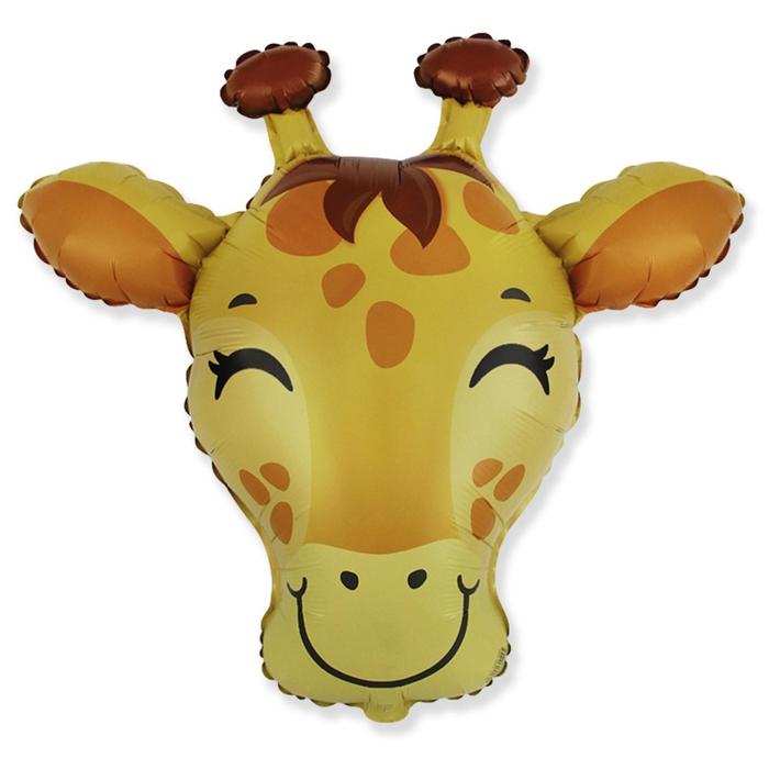 фото Шар фольгированный 30 голова жирафа, фигура flexmetal