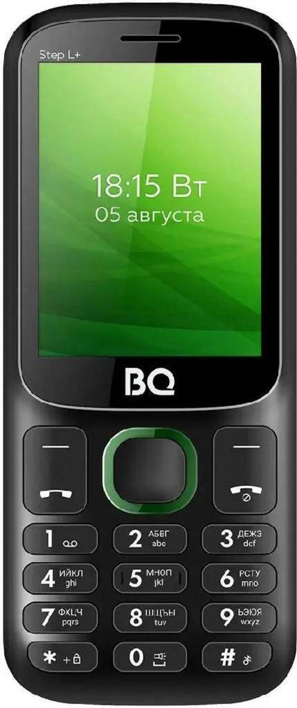 

Сотовый телефон BQ M-2440 Step L+ Black Green без камеры, 2440 Step L+
