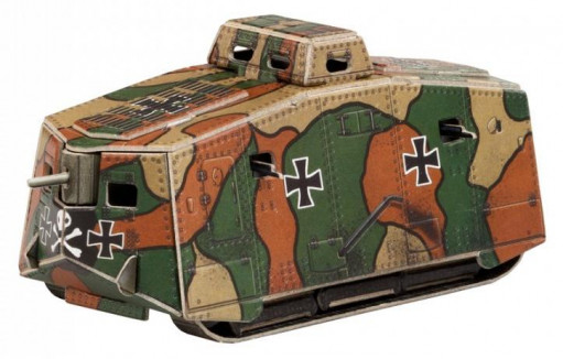 Сборная модель из картона Sturmpanzer A7V, 18 деталей, 1 72 Умная бумага 580