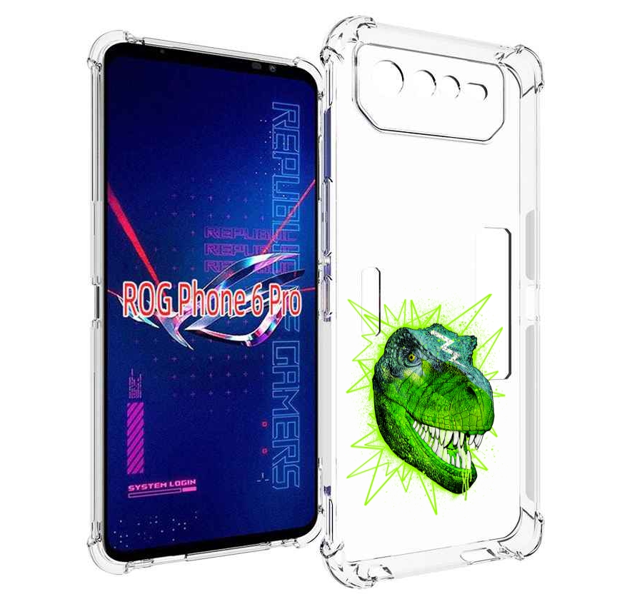 

Чехол MyPads зеленый динозавр для Asus ROG Phone 6 Pro, Прозрачный, Tocco