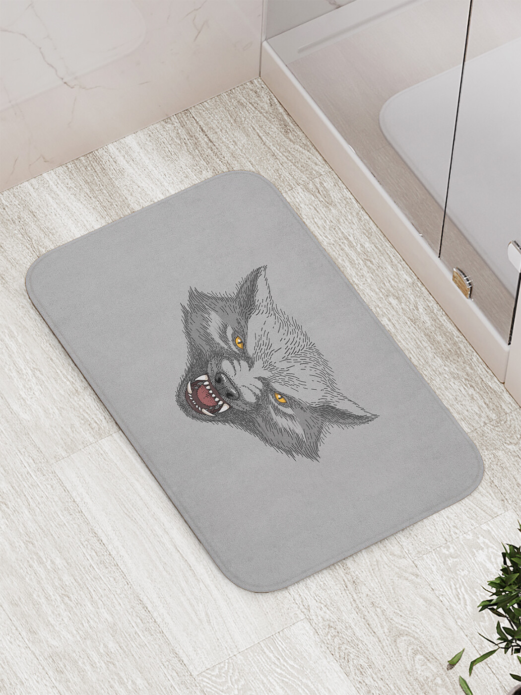 Коврик для ванной и туалета мягкий JoyArtyСерый волк bath_431025 1199₽