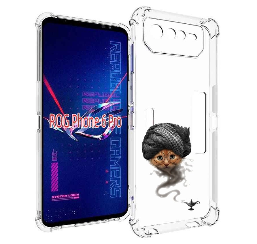

Чехол MyPads кот джин для Asus ROG Phone 6 Pro, Прозрачный, Tocco