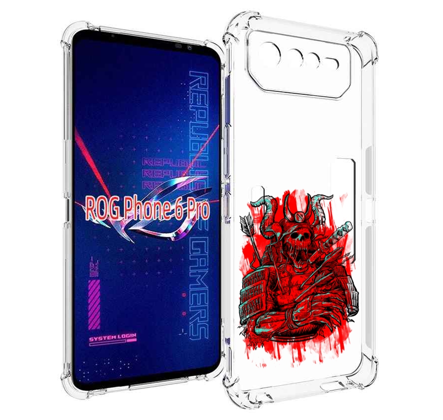 

Чехол MyPads красный скелет воин для Asus ROG Phone 6 Pro, Прозрачный, Tocco