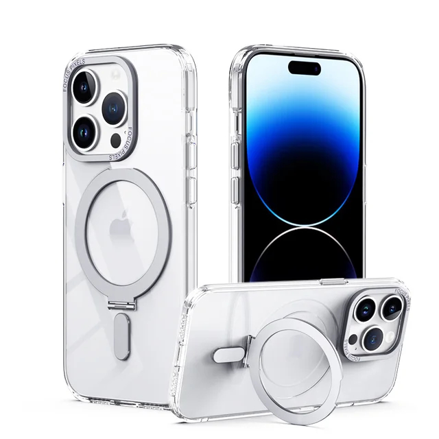 

Чехол Magsafe Ring с кольцом подставкой для iPhone 14, Прозрачный