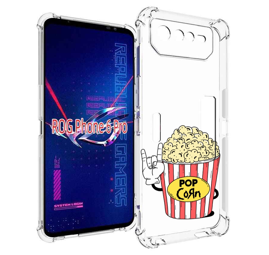 

Чехол MyPads крутой попкорн для Asus ROG Phone 6 Pro, Прозрачный, Tocco