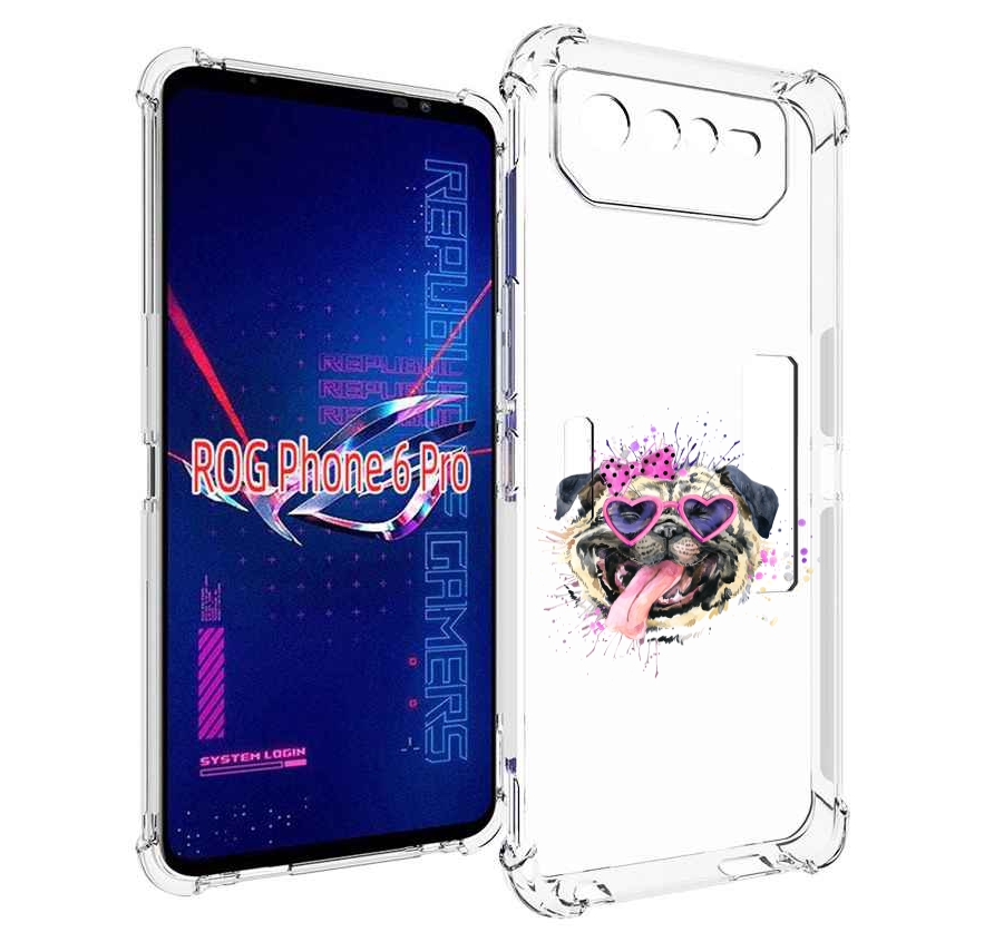 

Чехол MyPads Веселая собака для Asus ROG Phone 6 Pro, Прозрачный, Tocco