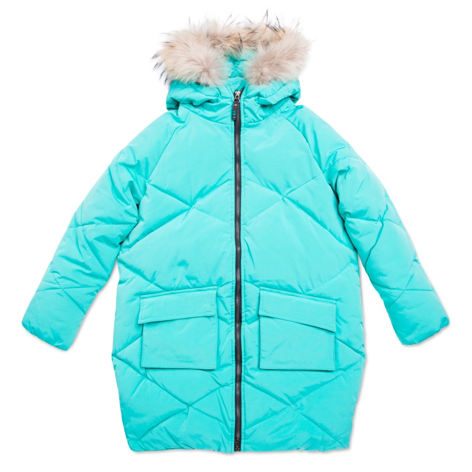 Пальто для девочек V-Baby 64-004 бирюзовый р. 122
