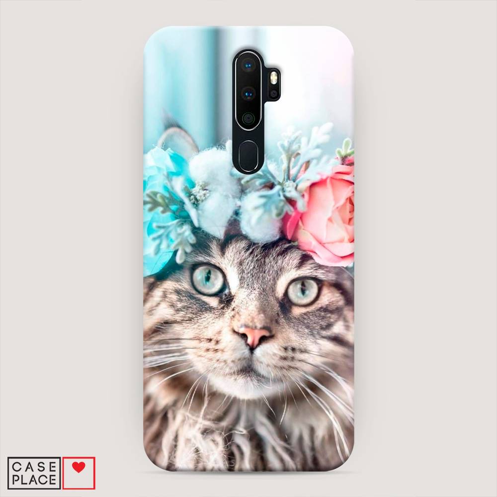 

Пластиковый чехол "Кот в венке" на Oppo A5 (2020), 251320-1