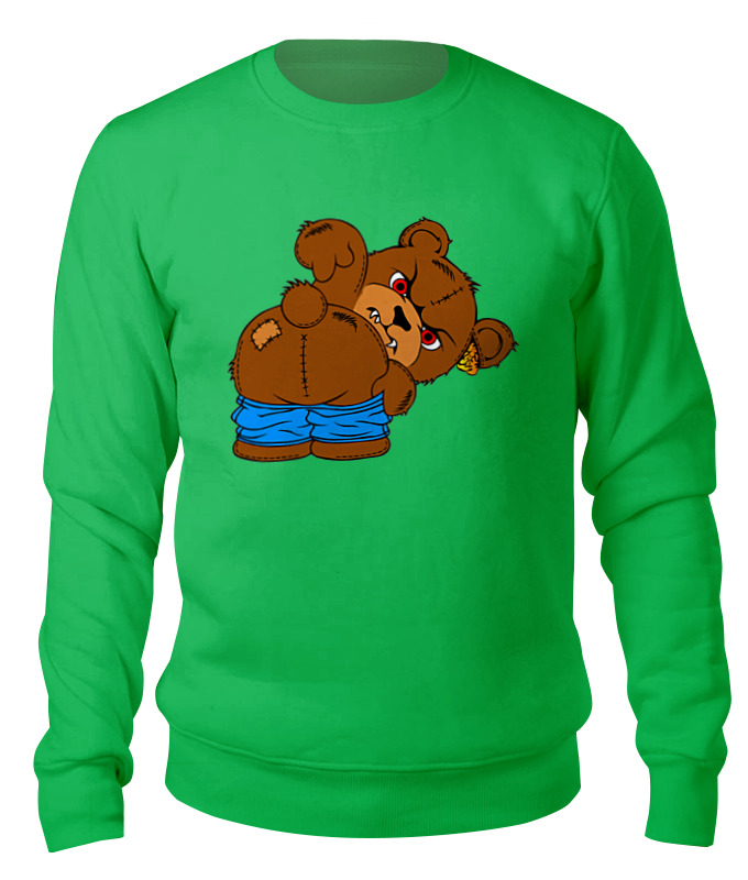 

Свитшот женский Printio happy bear зеленый 2XL, happy bear