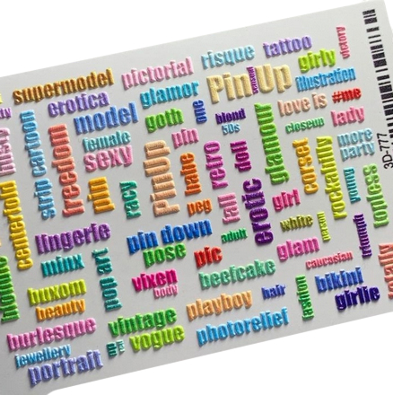 

Набор, Anna Tkacheva, 3D-слайдер №777 «Надписи. Слова», 3 шт.