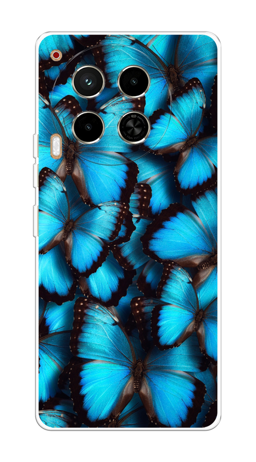 

Чехол на Tecno Camon 30 4G "Тропическая бабочка 2", Голубой;черный, 305650-1