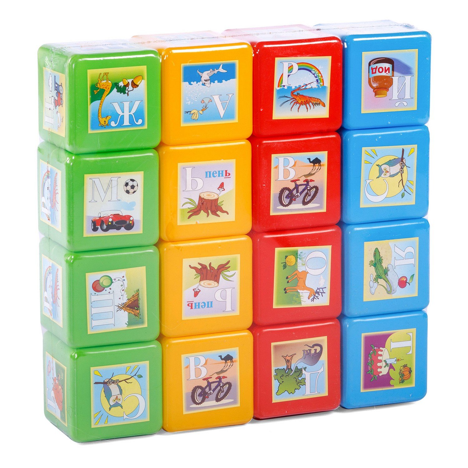 Набор кубики Азбука, 16 штук Юг-Пласт 5006/5007