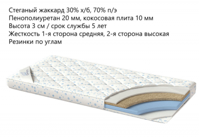 

Наматрасник-топпер Corretto Foam Coco 110х186, Белый