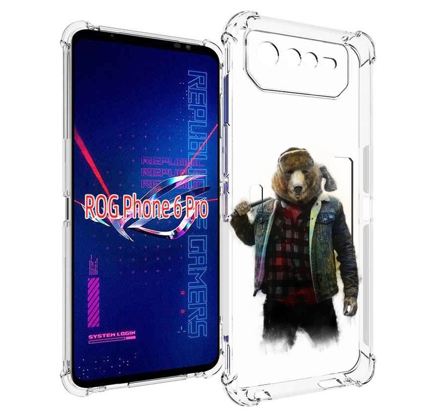 

Чехол MyPads медведь с топором для Asus ROG Phone 6 Pro, Прозрачный, Tocco