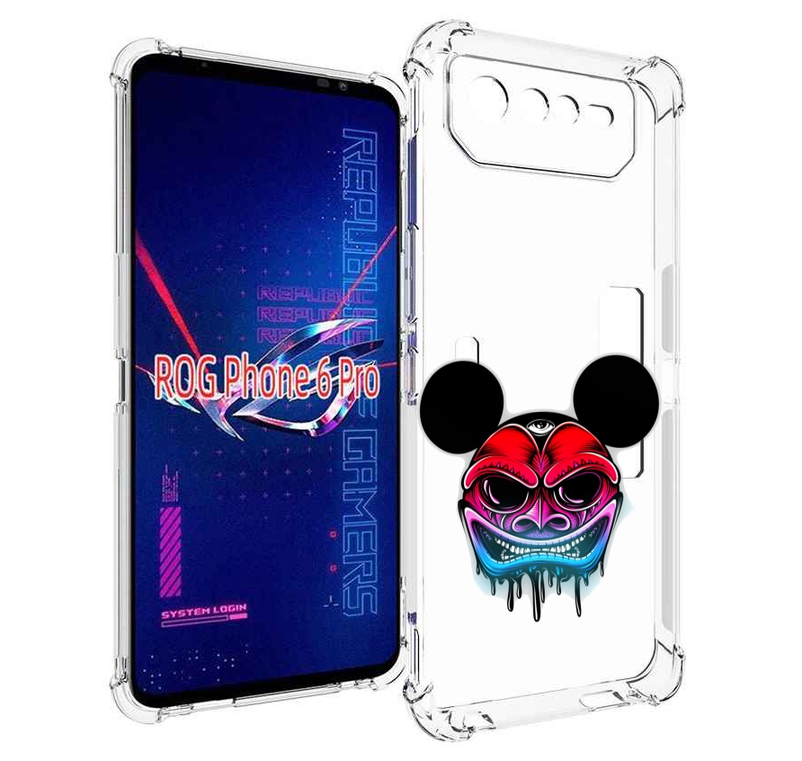 

Чехол MyPads микки в маске для Asus ROG Phone 6 Pro, Прозрачный, Tocco