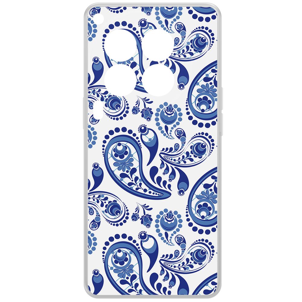 

Чехол-накладка Krutoff Clear Case Гжель для TECNO Camon 30 Premier 5G, Прозрачный