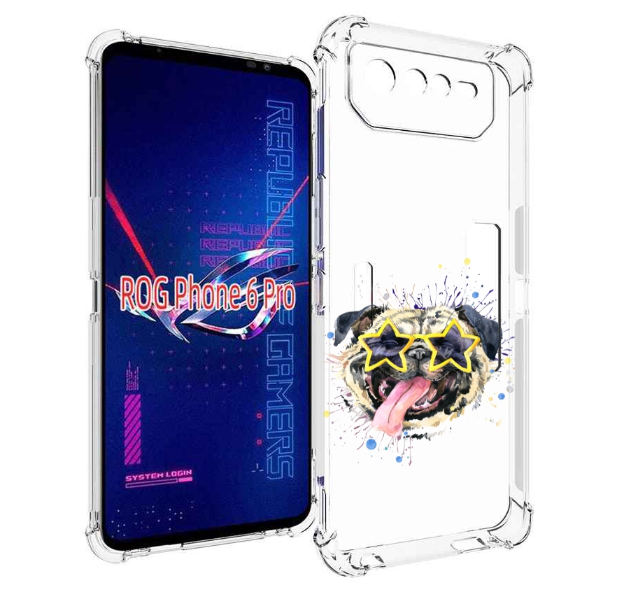 

Чехол MyPads мопс боксер для Asus ROG Phone 6 Pro, Прозрачный, Tocco
