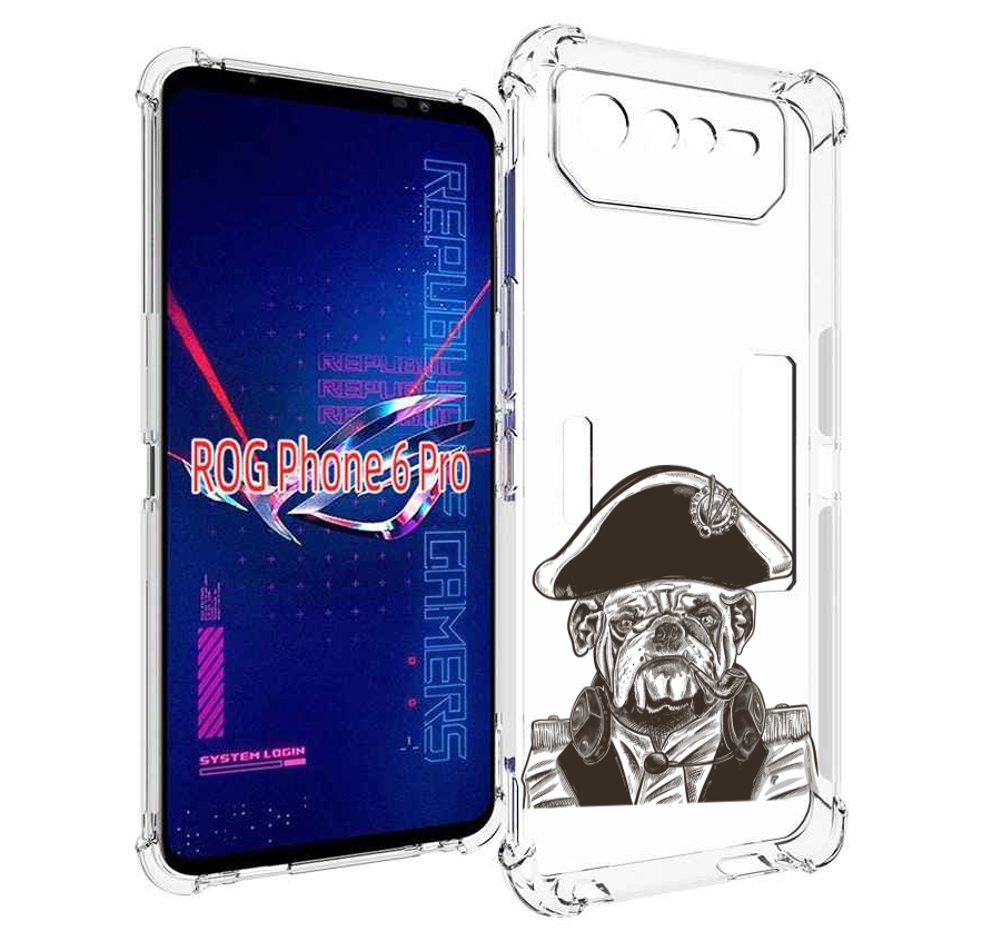 

Чехол MyPads мопс генерал для Asus ROG Phone 6 Pro, Прозрачный, Tocco