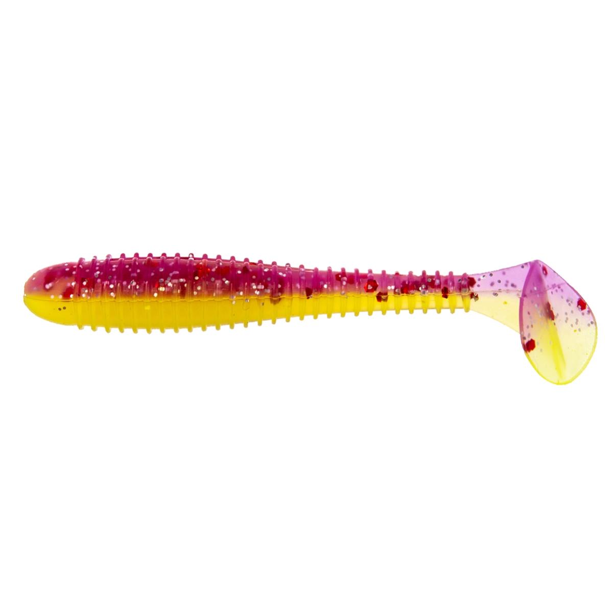 

Виброхвост Catcher 2,75"/7 см Fio & Acid lemon 7шт. (HS-1-027) Helios, Фиолетовый;желтый, catcher