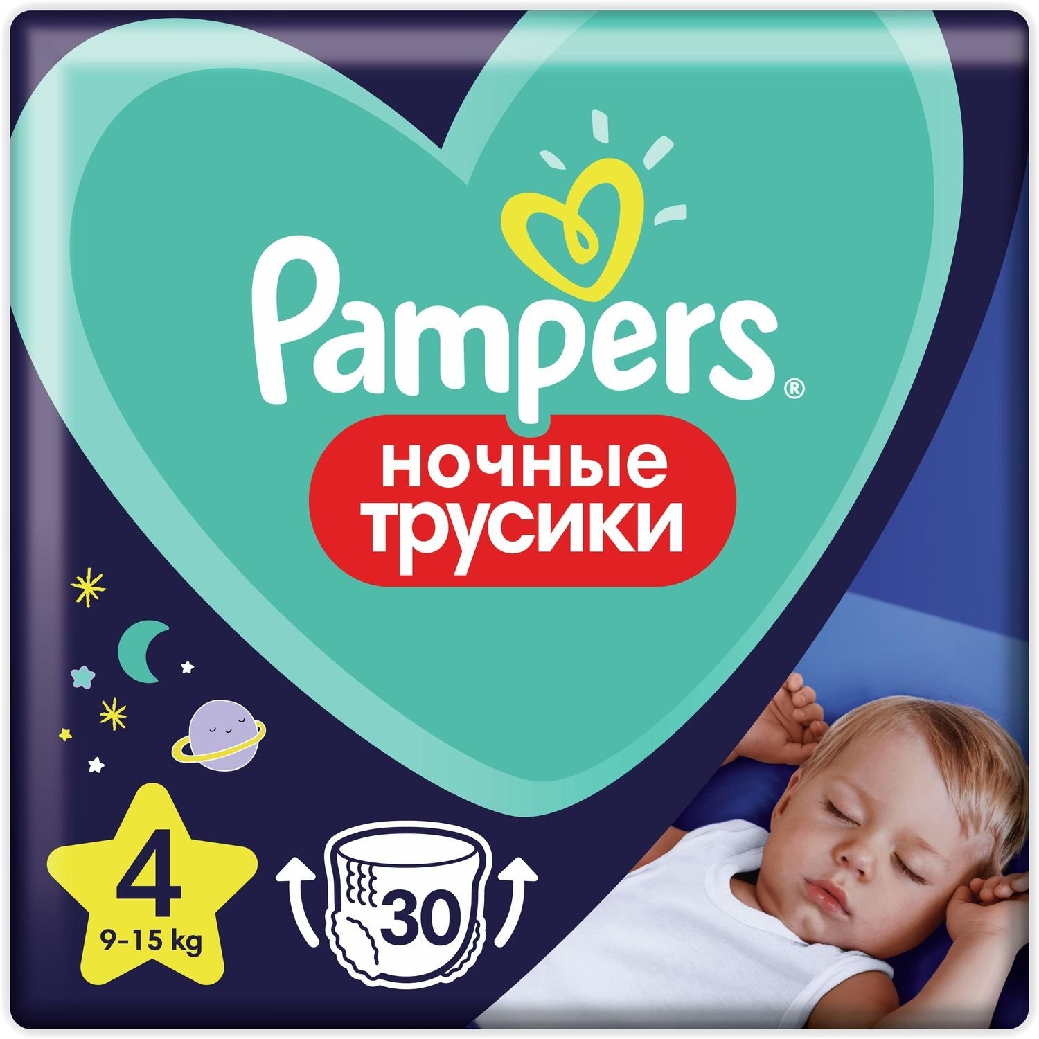 фото Подгузники-трусики pampers night pants универсальные 4 (9-15 кг) 30 шт