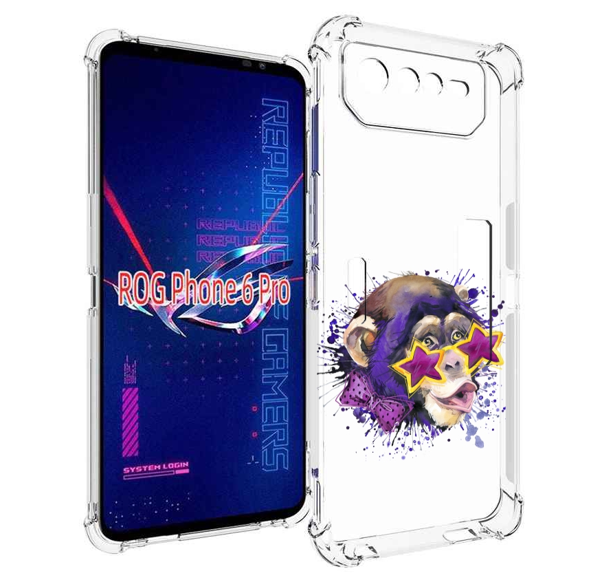 

Чехол MyPads обезьяна в очках для Asus ROG Phone 6 Pro, Прозрачный, Tocco