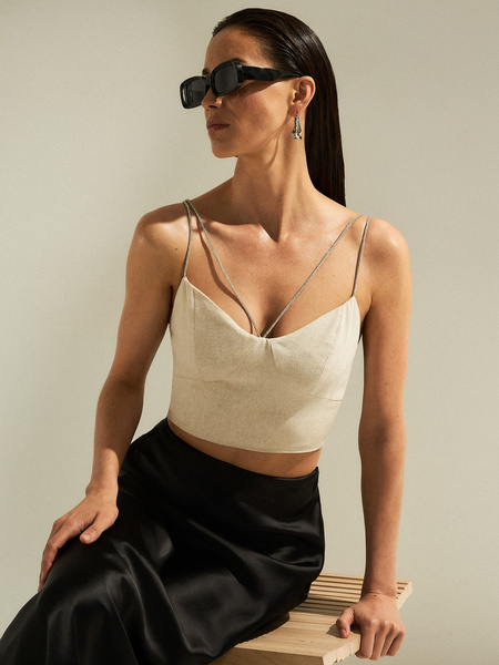 

Топ женский ZARINA 3226148448 бежевый XS, 3226148448
