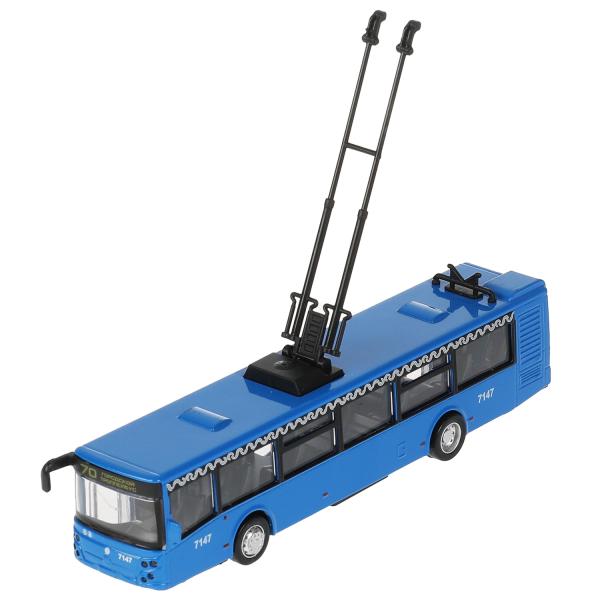 Технопарк Троллейбус Метрополитен 18 см, свет, звук, металл ТRОLL-18SLМОS-ВU с 3 лет
