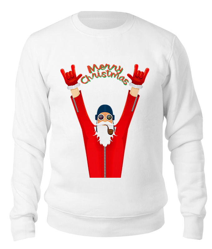 

Свитшот унисекс Printio Santa pilot белый L, Santa pilot