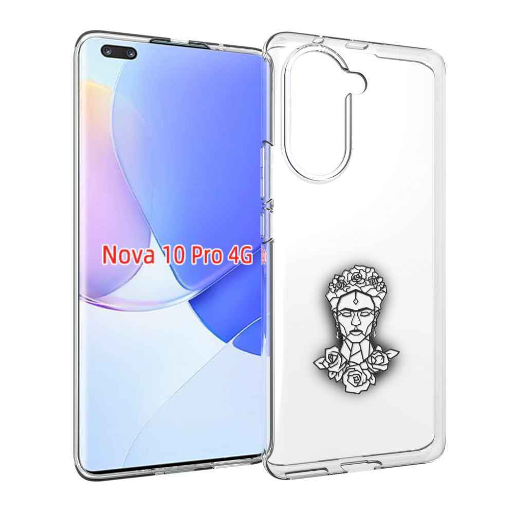 Чехол MyPads девушка с цветами с гранями женский для Huawei Nova 10 Pro противоударный